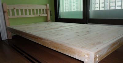 편백나무 침대(1인용/일체형) : 가로x세로x높이 = 220x120x50 cm